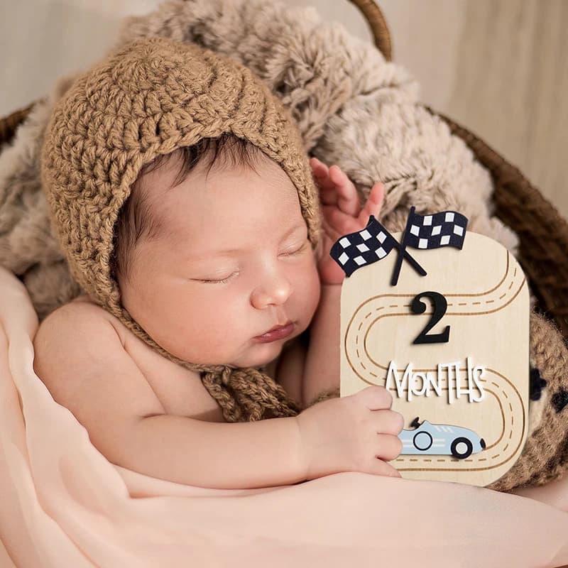 Baby Announcement Sign, Wooden Hello World Newborn Welcome Sign Name Plaque Personalized Birth Announcement Board