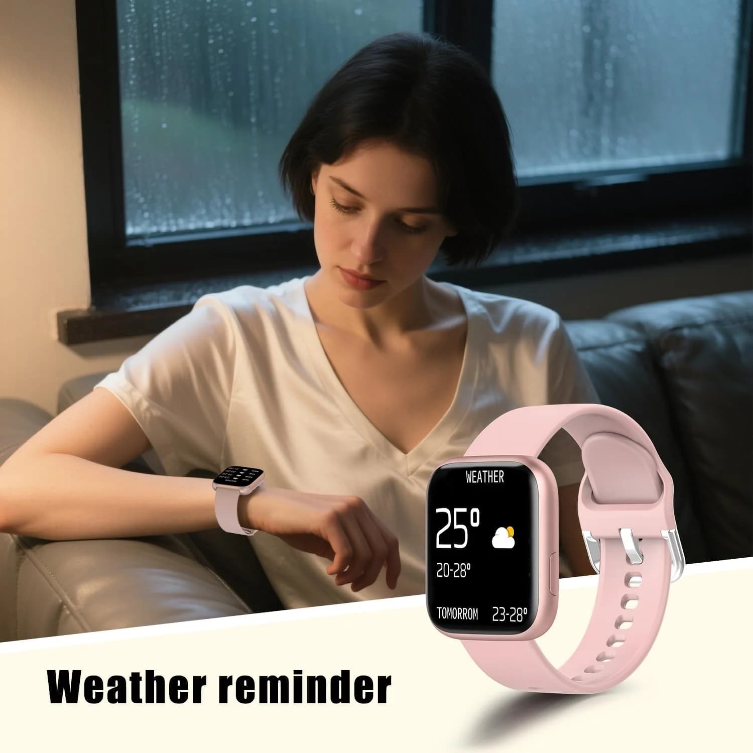 Smart Watch for Women,1.4" Touchscreen IP67 Waterproof,SpO2,Heart Rate,Sleep Monitor, Pedometer,Music Control for iOS Android