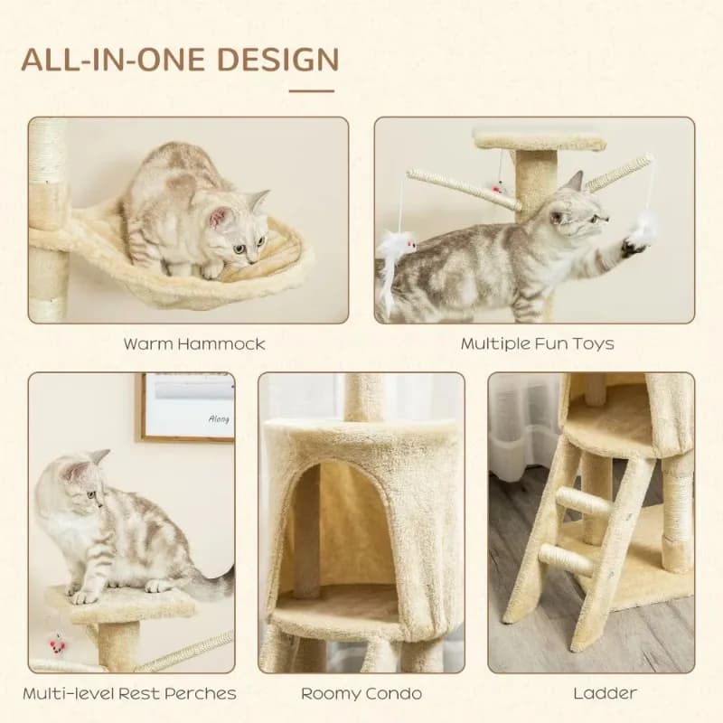 Cat Tree Suitable For Pet Toys，Condo, Jump Platforms, Hanging Toys For Cats