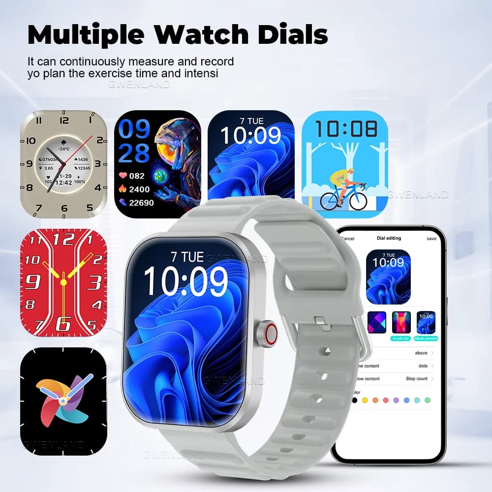New Smart Watch for Men Women - 2.01" HD Full Touch Screen, wireless Call, Health monitoring & Sleep Monitor, Fitness Tracker,