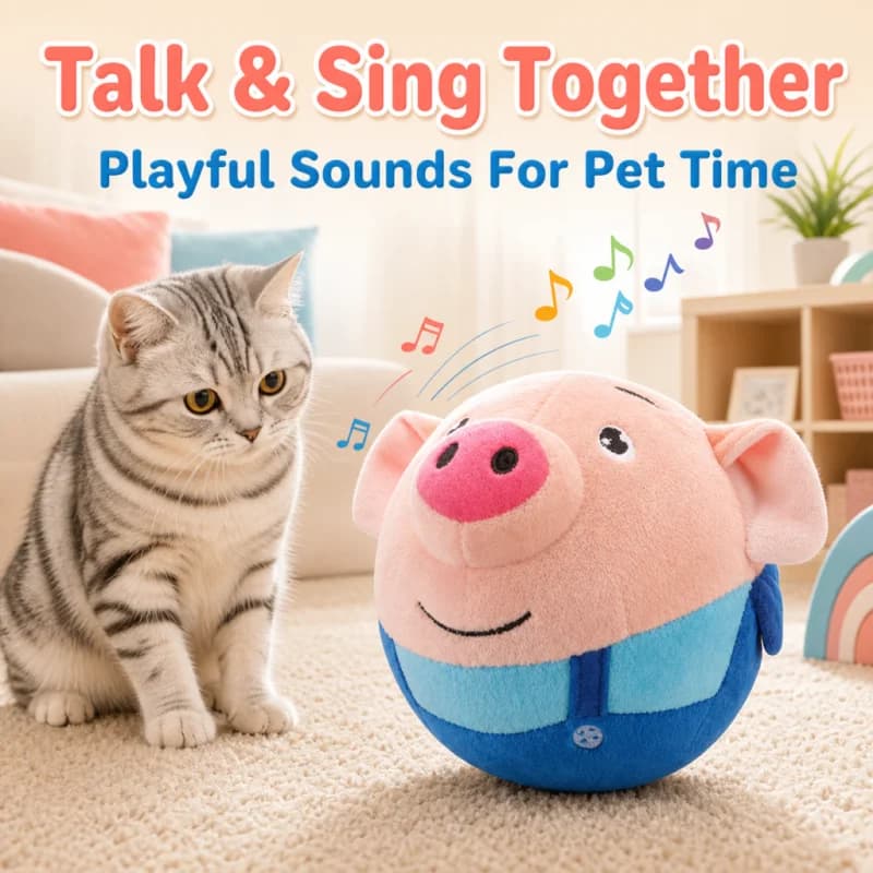 Pet Electronic Toy Cat Ball Pet Bouncing Jump Ball Music Vibration Bite Puppy Ball Interactive Dog Chewing Moving PlushDoll Toy