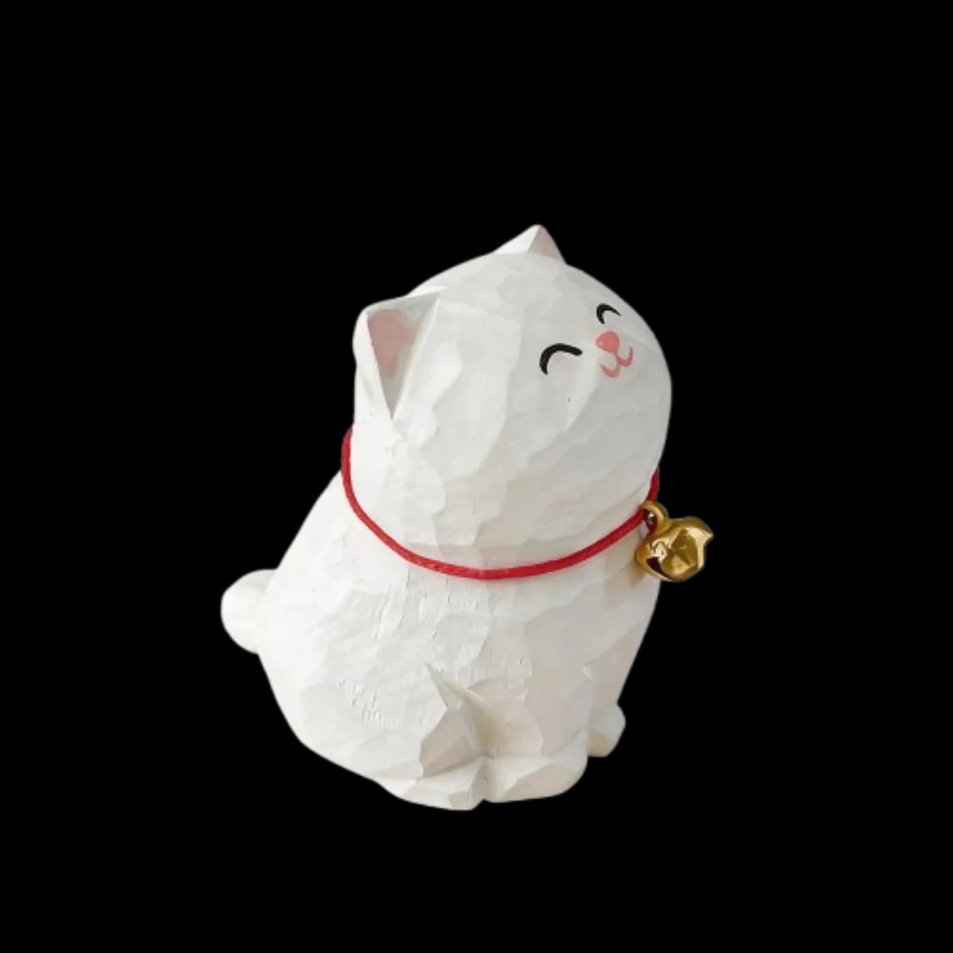 Cute Cat Animals Figurine Decorative Wooden Ornament Kitten Statue Calico Golden Gradient Cat Home Office Desk Car Decor Gift
