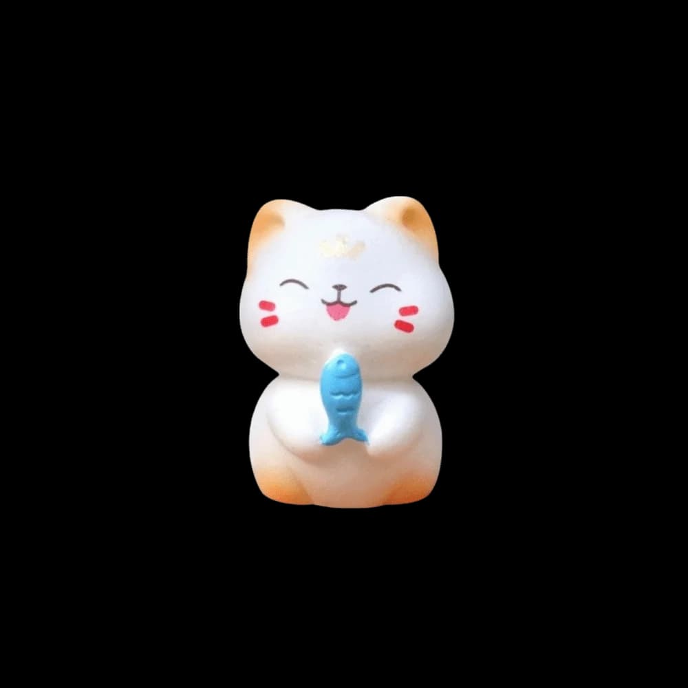 Garden Wealth Cat Model Cartoon Animal Figurine Kawaii Animal Ornaments Resin Material Mini Resin Crafts Cat Figurine Home Decor