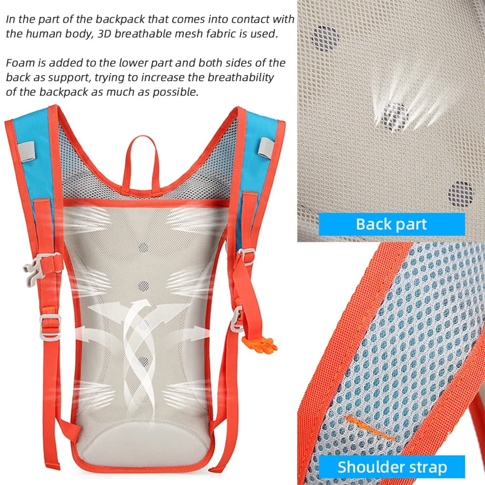 Bicycle Bike Cycling Backpack Day Pack Water Bag Storage Knapsack Trail Running Climbing Jogging Hydration Bladder Rucksack