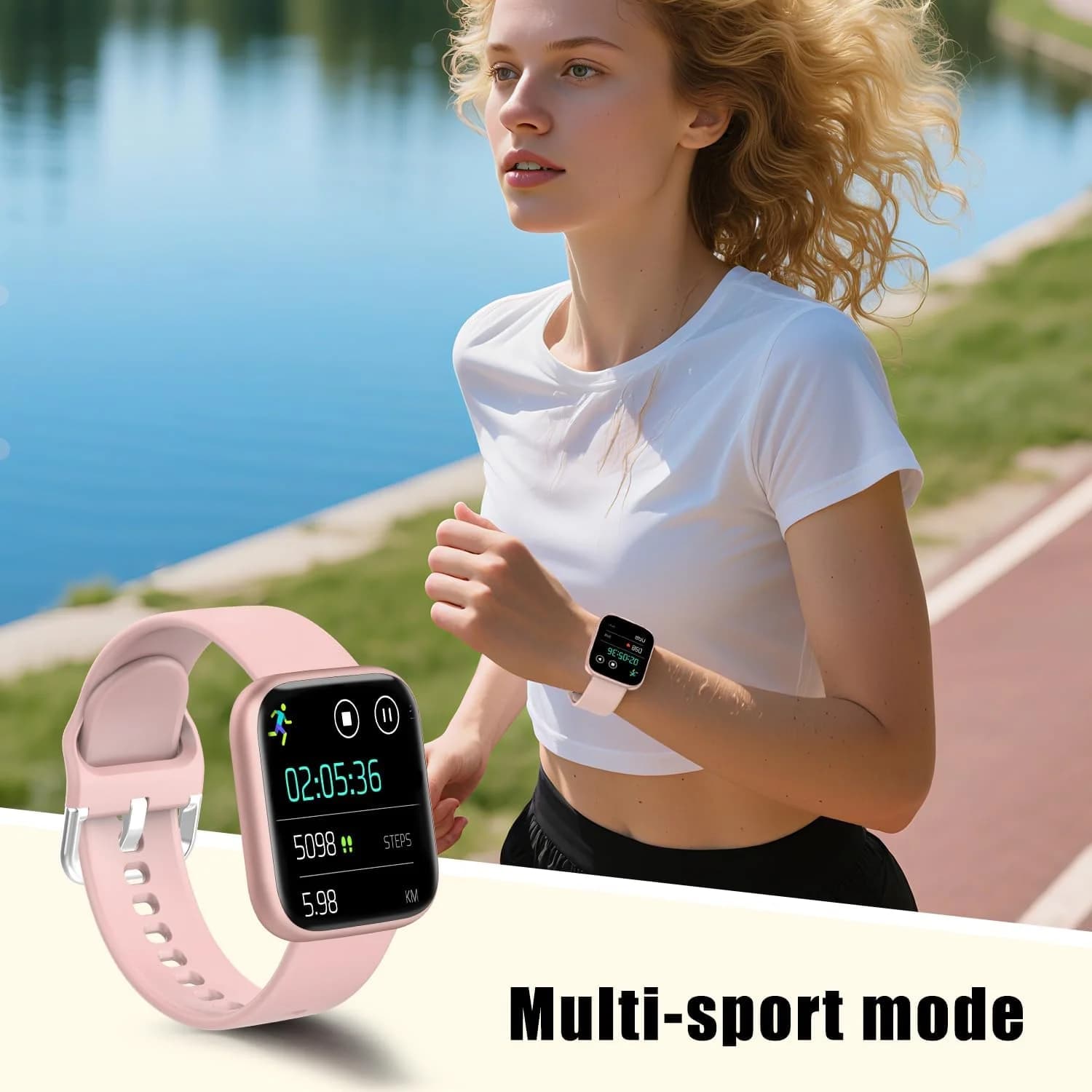 Smart Watch for Women,1.4" Touchscreen IP67 Waterproof,SpO2,Heart Rate,Sleep Monitor, Pedometer,Music Control for iOS Android