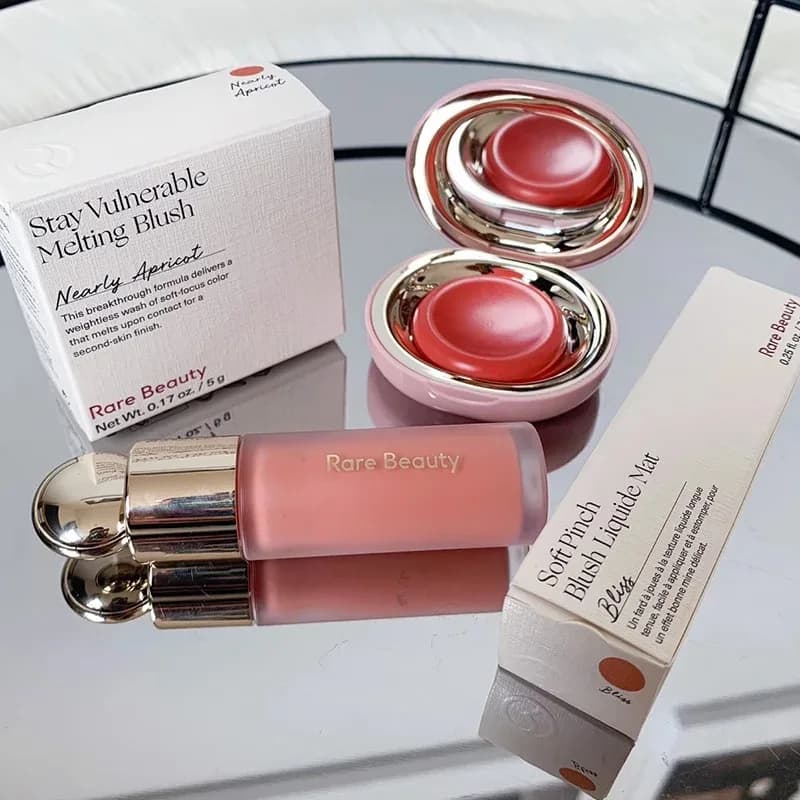 Rare Beauty Liquid Blush With a Natural Glow&Bronzer Stick in Bronze Waterproof Sweat-proof&Lightweight Long Liquid Highlighter