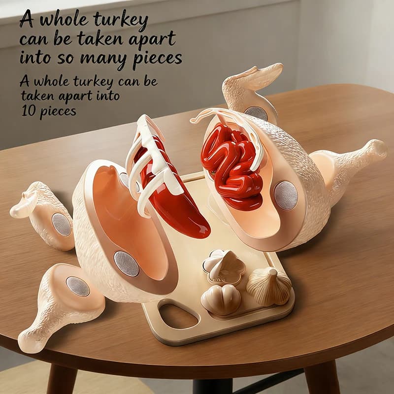 Kids Cutting Food Pretend Kitchen Toys Simulated Seafood Disassembly Crab/Tuna/Turkey Set Educational Role Play Gift Girls Toys