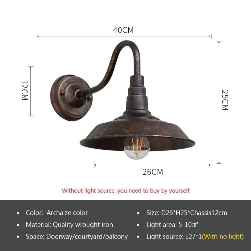 LED Industry Wall Lamp Retro American Wall Light For Courtyard Balcony Entrance staircase Hallway Bedroom Vintage Decor Fixtures
