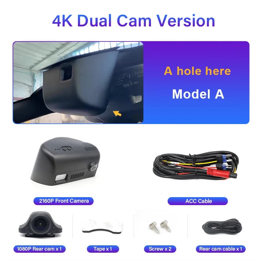 Dash Cam for Dodge Ram 1500 2500 3500 4500 (4th Gen) 2013-2018/ for Challenger 2015-2023/ for Durango 2014-2020, Dashcam 4K