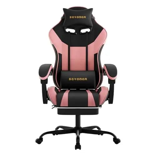Ergonomic Gaming Chair,A Versatile 3-in-1 Video Game Chair for Work, Study, and Gaming,Features an Adjustable Backrest