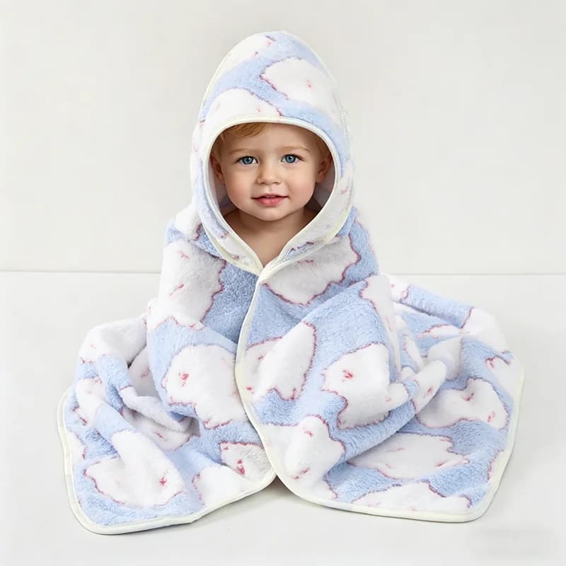 Cartoon Animal Baby Bath Towel, Soft Newborn Hooded Bath Towel, Small Blanket, Toddler Bathrobe, Warm Wrap Towel, Suitable for Both Boys and Girls