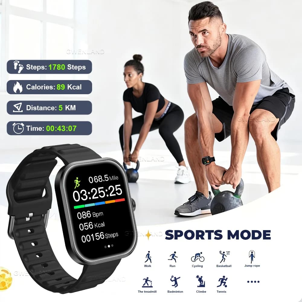 New Smart Watch for Men Women - 2.01" HD Full Touch Screen, wireless Call, Health monitoring & Sleep Monitor, Fitness Tracker,