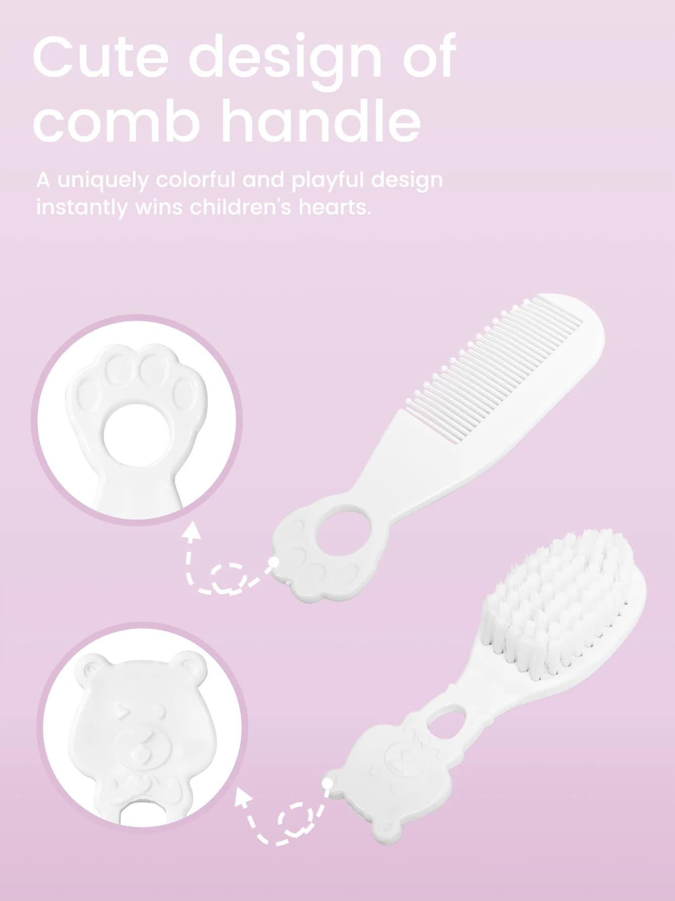 Baby Grooming Kit Baby Care Set Cute Design Comb Brush Nail Clippers Scissors Safe Newborn Infant Grooming Tools