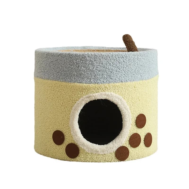Cat Tree with Cat House 2 in 1 Warm Enclosed Cat Condo Sisal Scratching Post for All Seasons