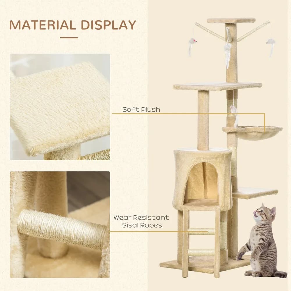 Cat Tree Suitable For Pet Toys，Condo, Jump Platforms, Hanging Toys For Cats