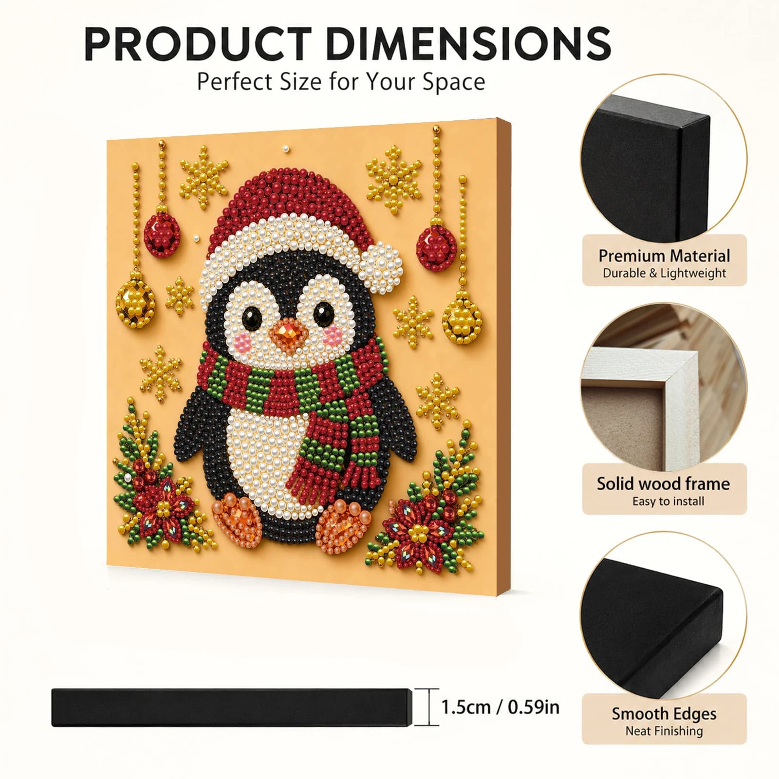 Christmas Decor DIY Santa Claus Snowman 3D Pearl Painting Diamond Art Kits for Beginners 20*20CM for Home Wall Decoration Gift