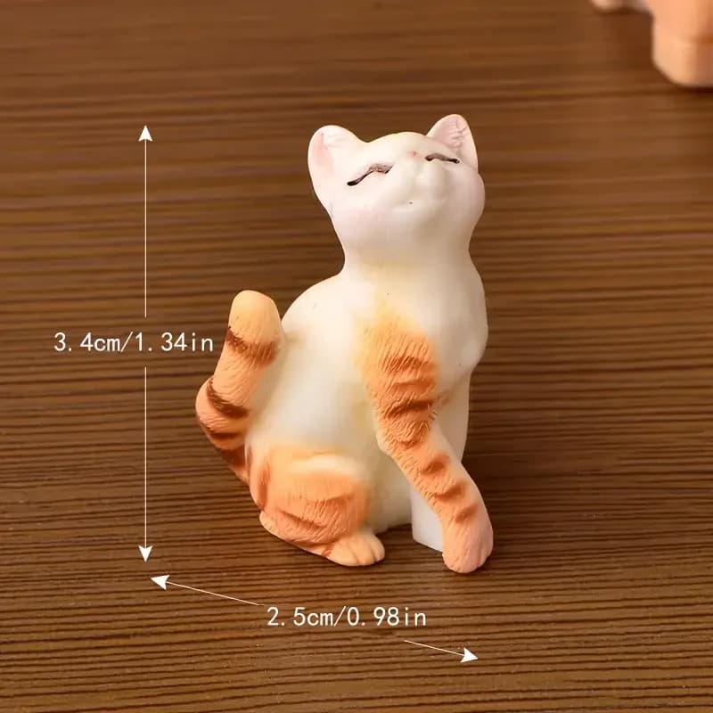 Charming Cat Figurines for Car Home Office Decor Resin Miniature Landscape Accessories DIY Fairy Gardens Succulent Displays Gift