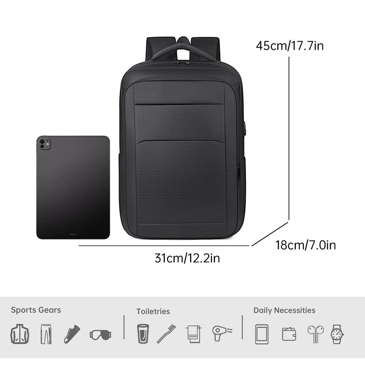 Backpack for Men, Large Capacity, Lightweight Travel Backpack, Commuting Business Computer Bag, High School and College Student Bag