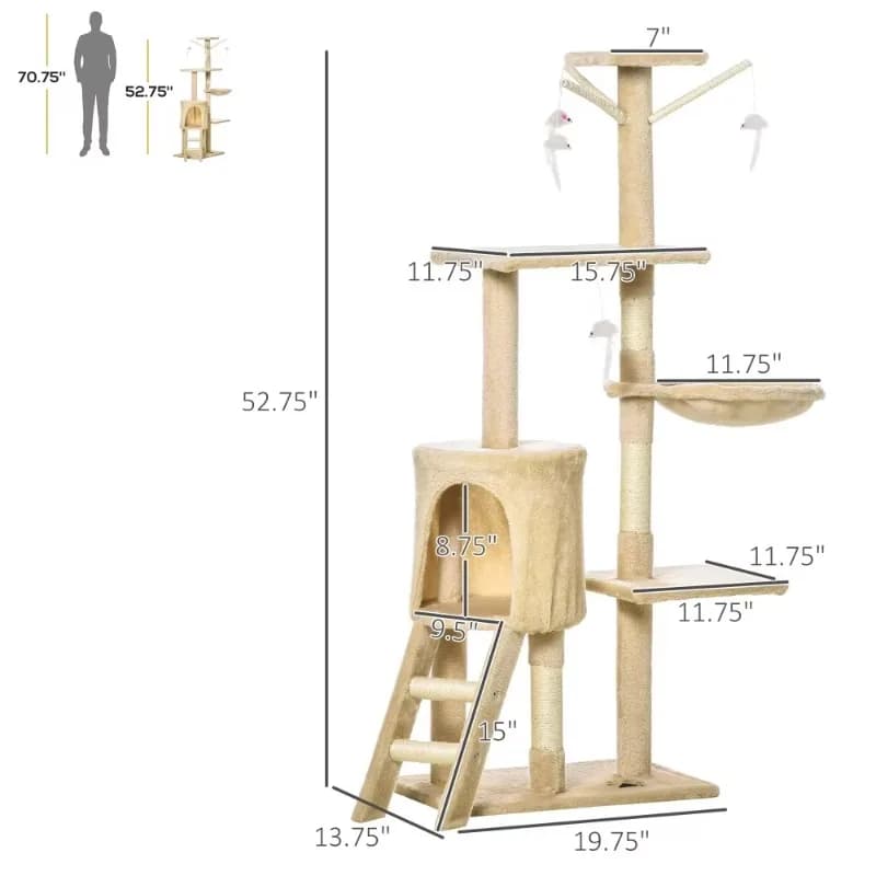 Cat Tree Suitable For Pet Toys，Condo, Jump Platforms, Hanging Toys For Cats