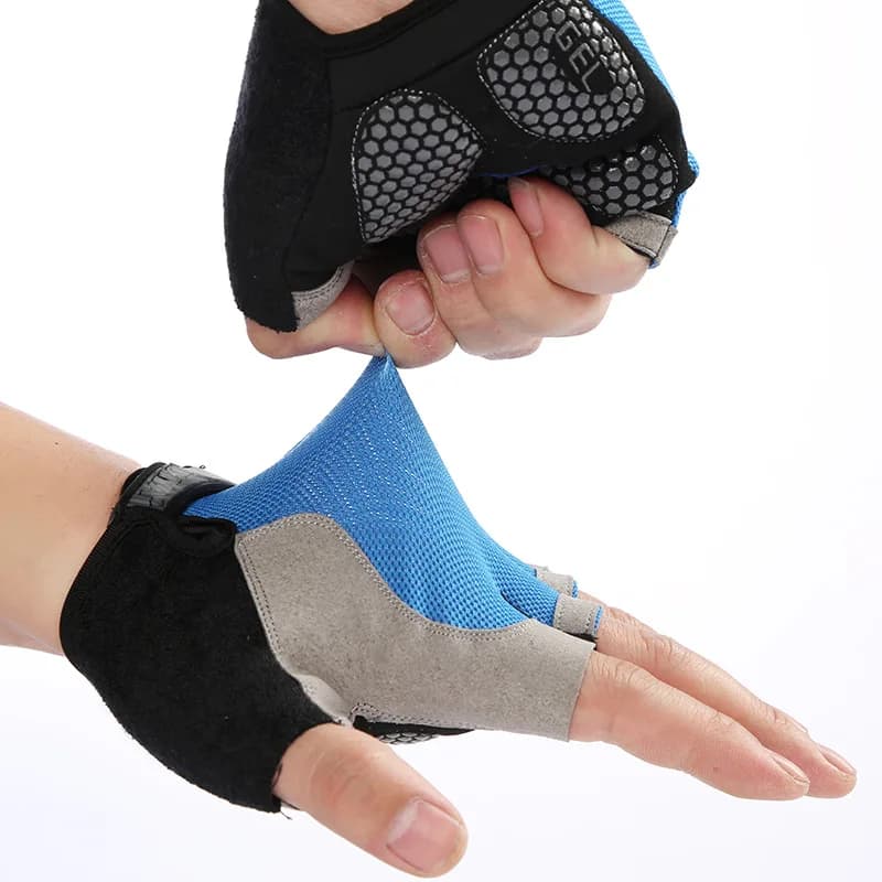 Gym Anti Slip Half Finger Gloves Breathable Dumbbells Gloves Men Women Elastic Shock Exercise Sports Gloves for Cycling Bicycle
