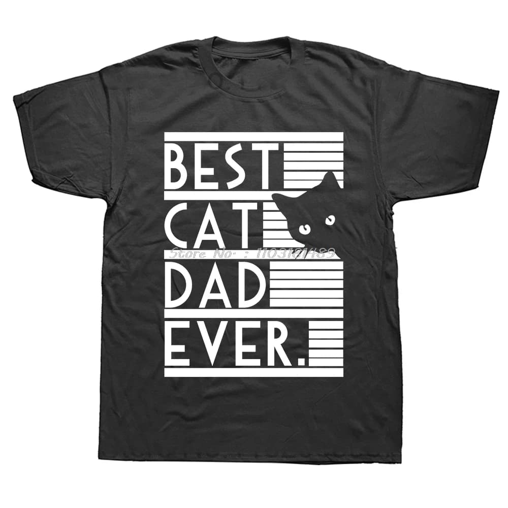 Cat Dad Definition Funny Meaning Shirt Cat Lover Father Gift Camisas Hombre Funny Men's Top T-Shirts Cotton T Shirt Family