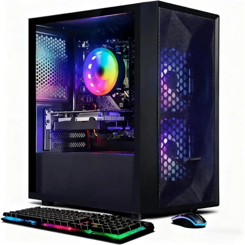 Gaming Desktop PC with Radeon RX 550 4G, Intel Core i5 Processor, 16GB RAM, 512GB SSD, WiFi 6, Windows 11 Home, RGB Fans