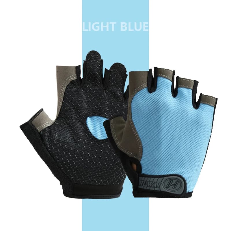 Gym Anti Slip Half Finger Gloves Breathable Dumbbells Gloves Men Women Elastic Shock Exercise Sports Gloves for Cycling Bicycle