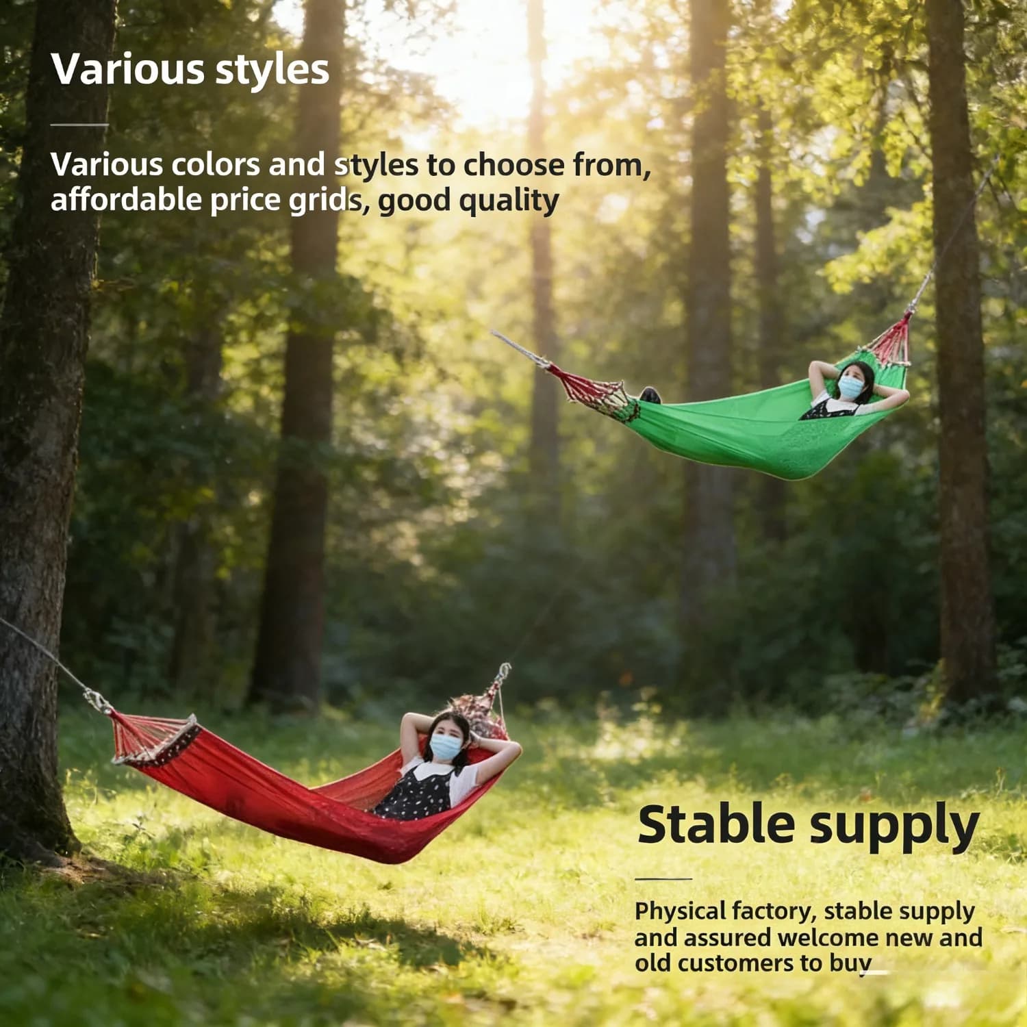 Campout Outdoor Hammock, Anti-Fall Camping Travel Item, Outdoor for All Ages Multi-Purpose for the Yard