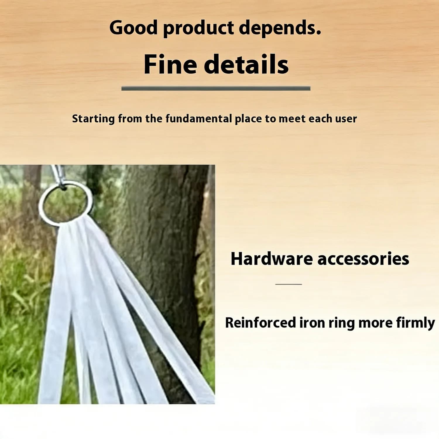 Campout Outdoor Hammock, Anti-Fall Camping Travel Item, Outdoor for All Ages Multi-Purpose for the Yard