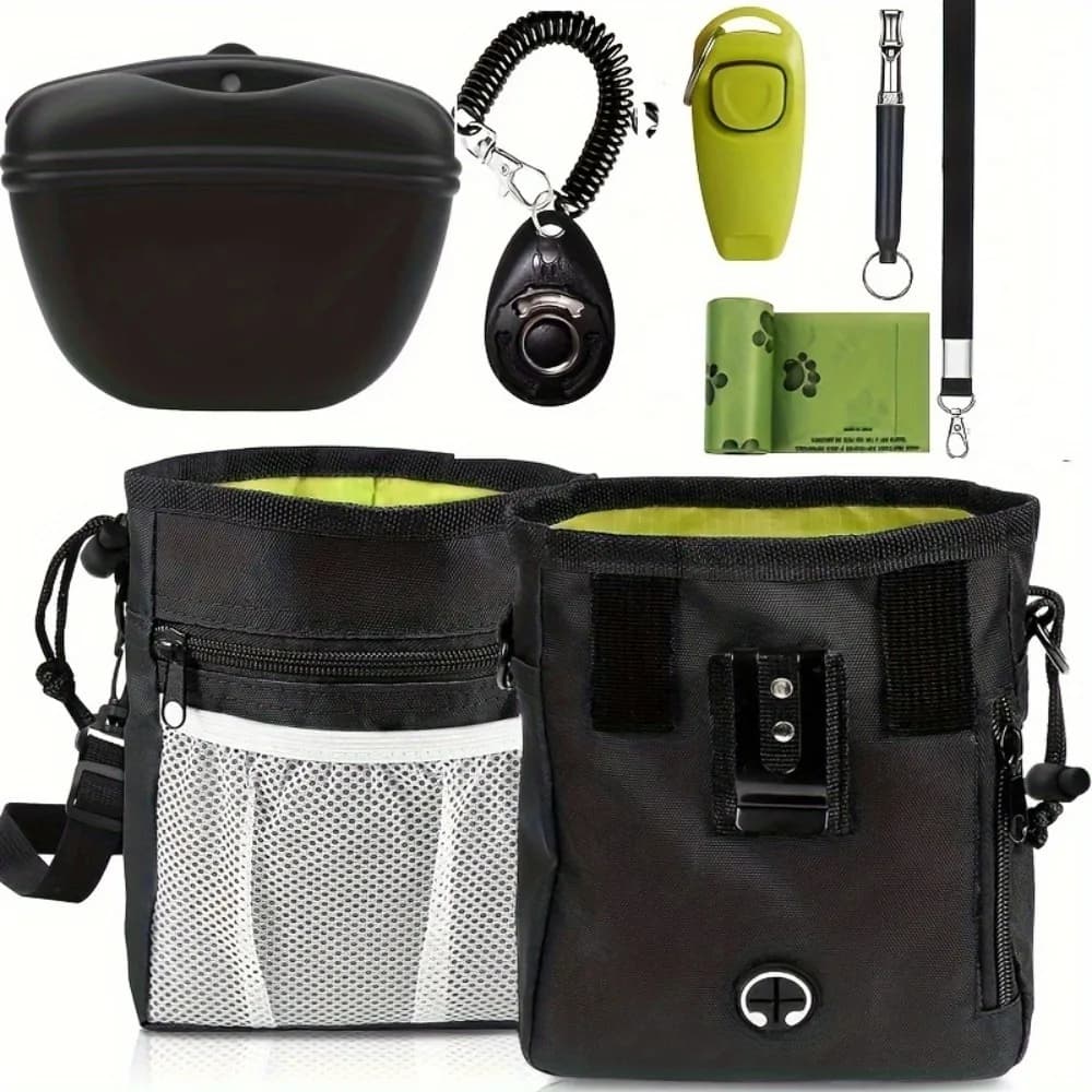 Dog Training Kit: Treat Pouch, Clickers, Silent Whistle, 2‑in‑1, Guide, Poop Bags