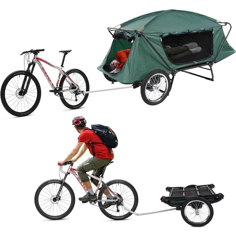 Bike Mountain Bike Camping Trailer, Outdoor Camper Vehicle, Cycling Camping Equipment Off-Ground Tent