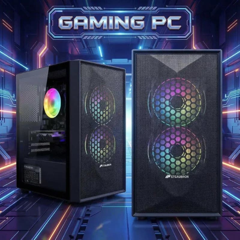 Gaming Desktop PC with Radeon RX 550 4G, Intel Core i5 Processor, 16GB RAM, 512GB SSD, WiFi 6, Windows 11 Home, RGB Fans