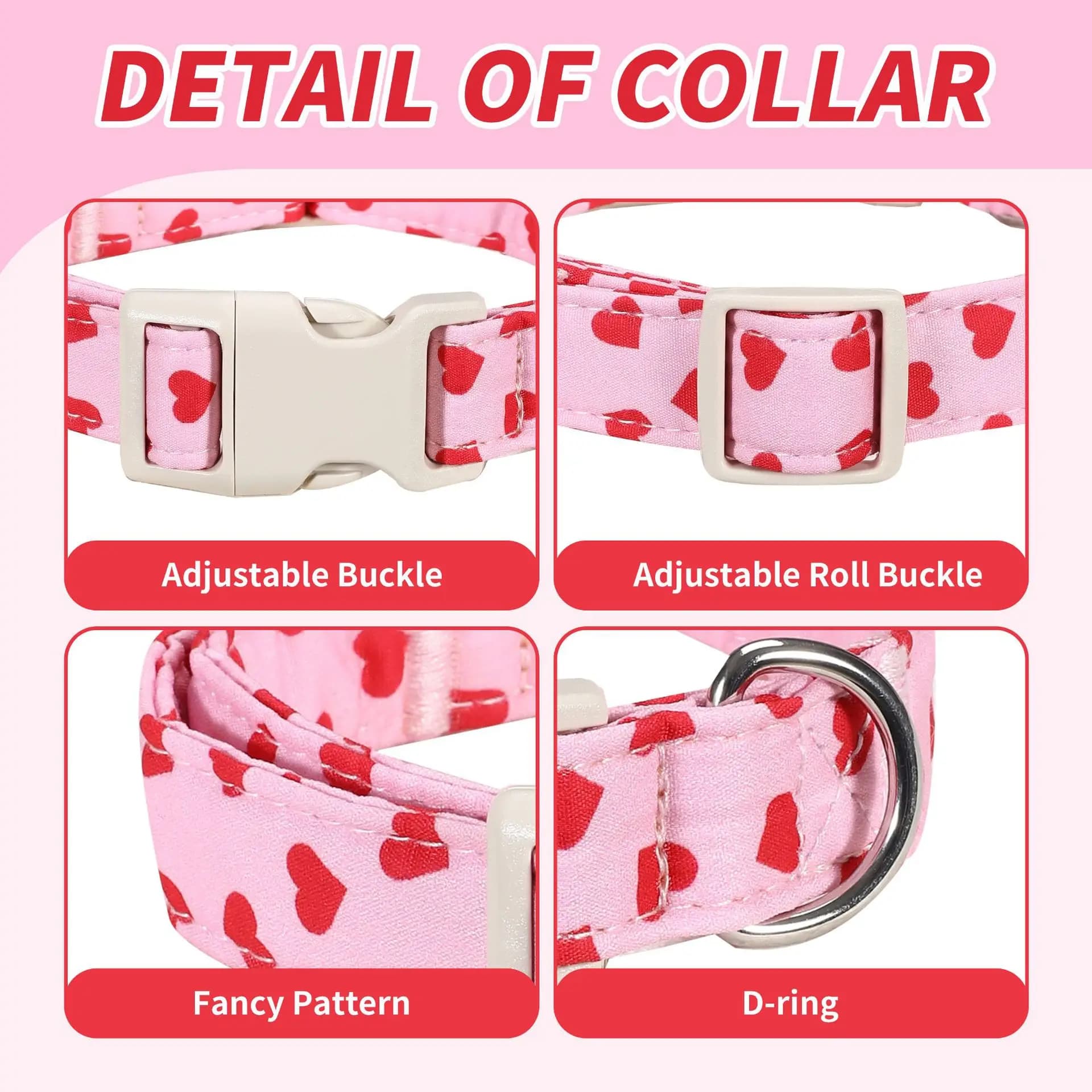 Dog Collar Can Be Hung with A Leash, Anti-lost, Explosion-proof, Adjustable, Comfortable Collar for Large, Medium and Small Dogs
