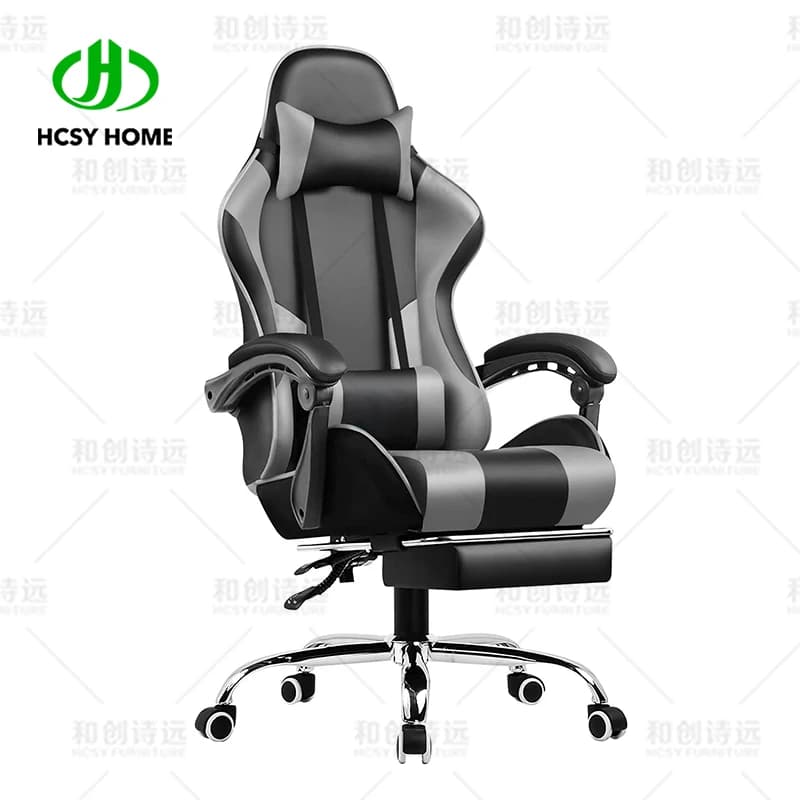 Gaming Chair Computer Chair with Footrest and Lumbar Support  Height Adjustable Game Chair
