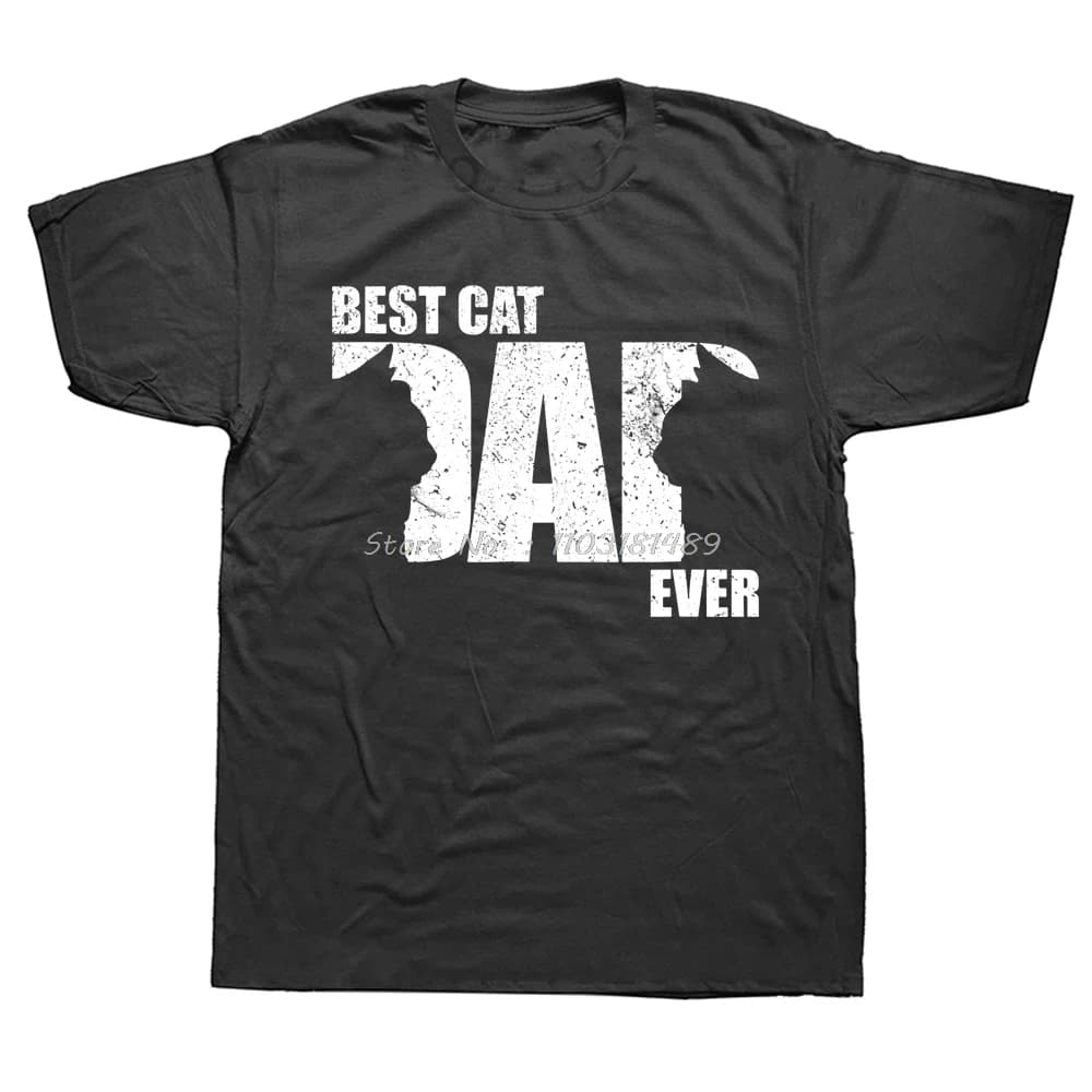 Cat Dad Definition Funny Meaning Shirt Cat Lover Father Gift Camisas Hombre Funny Men's Top T-Shirts Cotton T Shirt Family