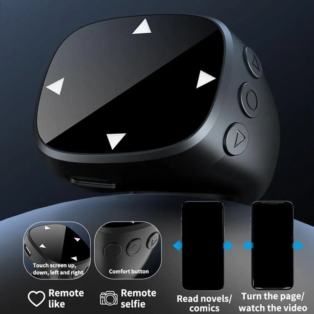 Remote Control Touch Screen Page Turner  for TikTok Bluetooth Camera Video Recording  for iPad iPhone Remote Scrolling Ring