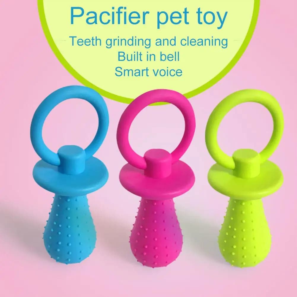 Pet Rubber Pacifier Dog Toy Interactive Rubber Soother Pet Dog Cat Puppy Elasticity Teeth Dog Chew Toys Tooth Cleaning Toy