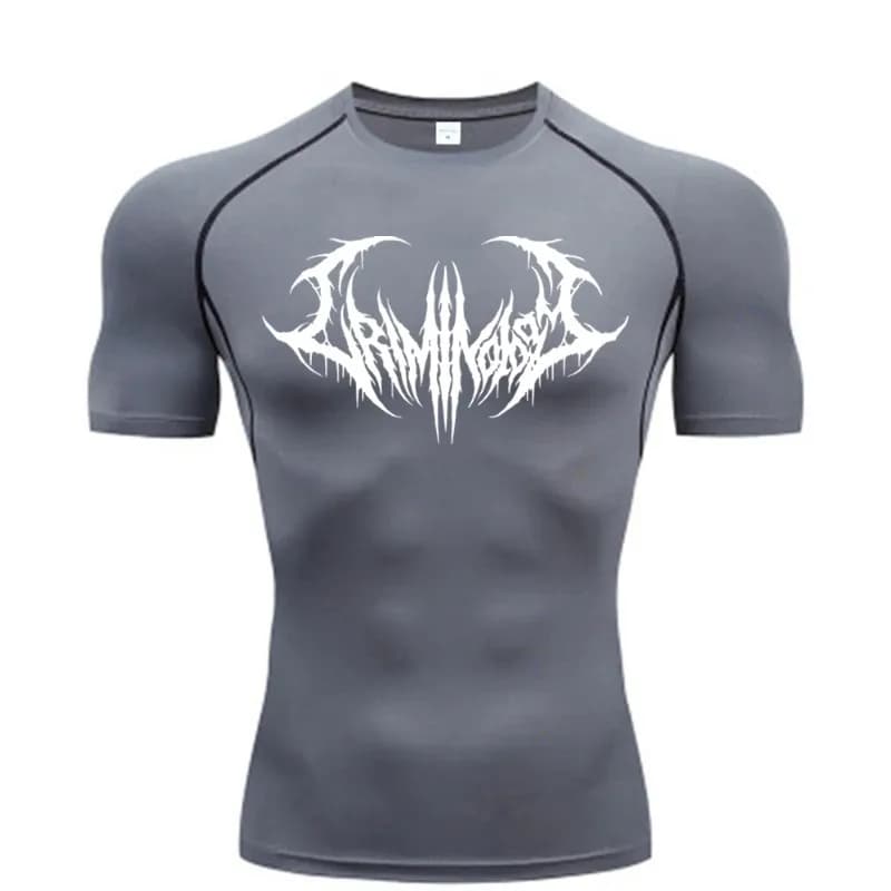 Fitness T-shirts for Men Fitness Gym Compression Moisture-Wicking Gym Breathable Quick Drying Running Sweat Absorbing Tight Fit