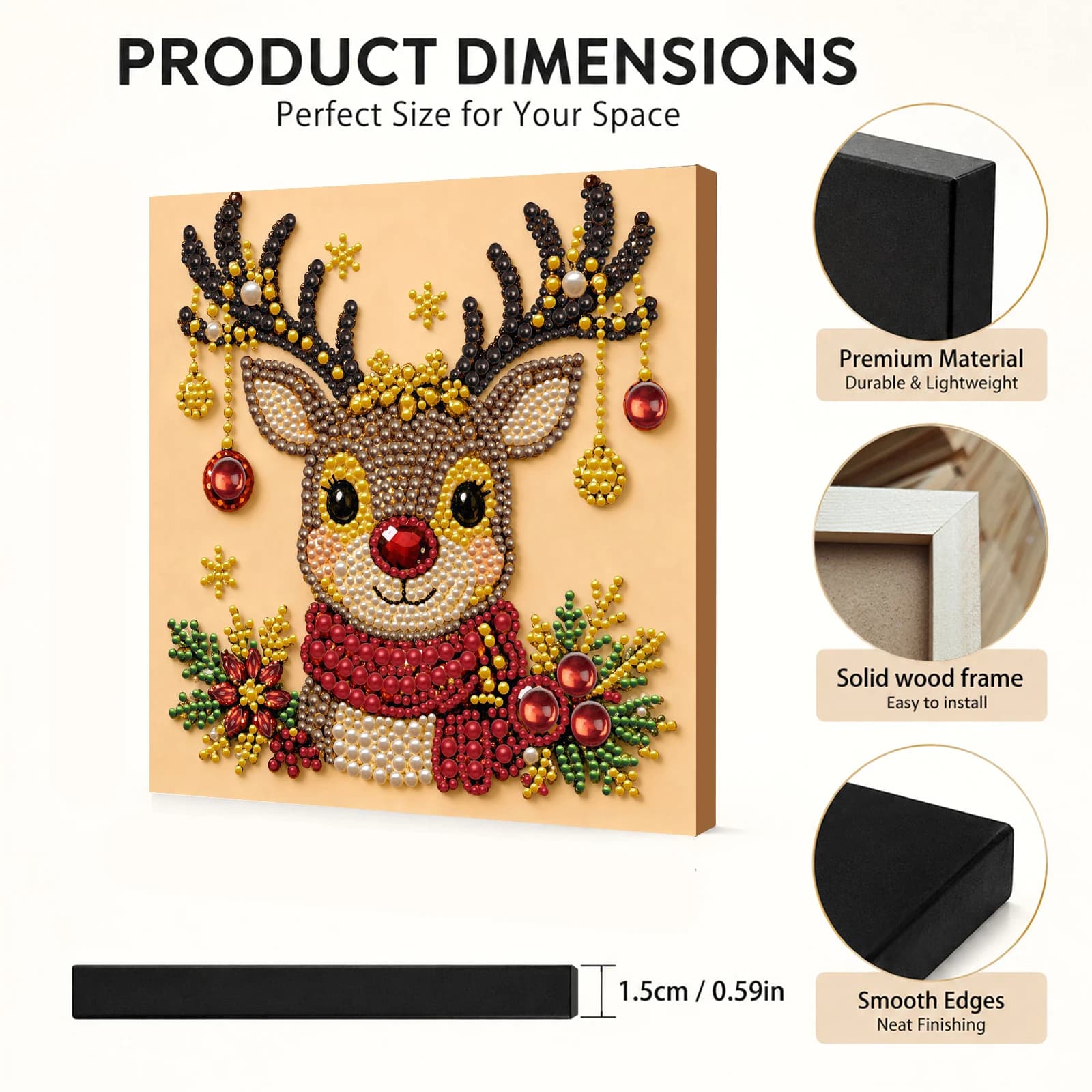 Christmas Decor DIY Santa Claus Snowman 3D Pearl Painting Diamond Art Kits for Beginners 20*20CM for Home Wall Decoration Gift