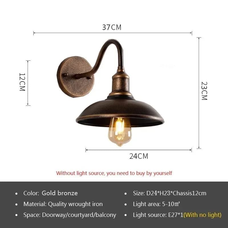 LED Industry Wall Lamp Retro American Wall Light For Courtyard Balcony Entrance staircase Hallway Bedroom Vintage Decor Fixtures