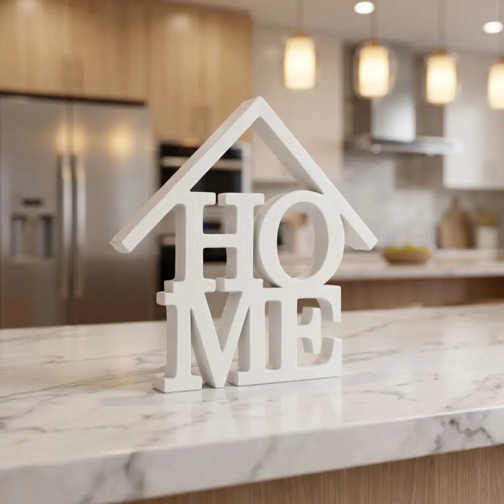 Creative House-Shaped Home Ornaments Geometric Letter Simple Desktop Decoration 3D Printed Home Decor Housewarming