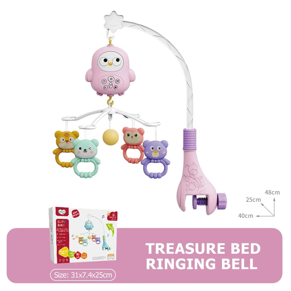 ​Baby Crib Mobile with Projector and Night Light, Remote Control Musical Rotating Toy with Soothing Lullabies for Newborns