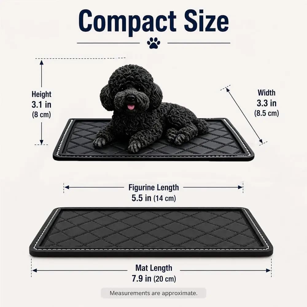 Dog Dashboard Decoration Realistic Cute Resin Puppy Statue With Mat Car Dash Decorations For Desks Bookshelves Tables Home decor