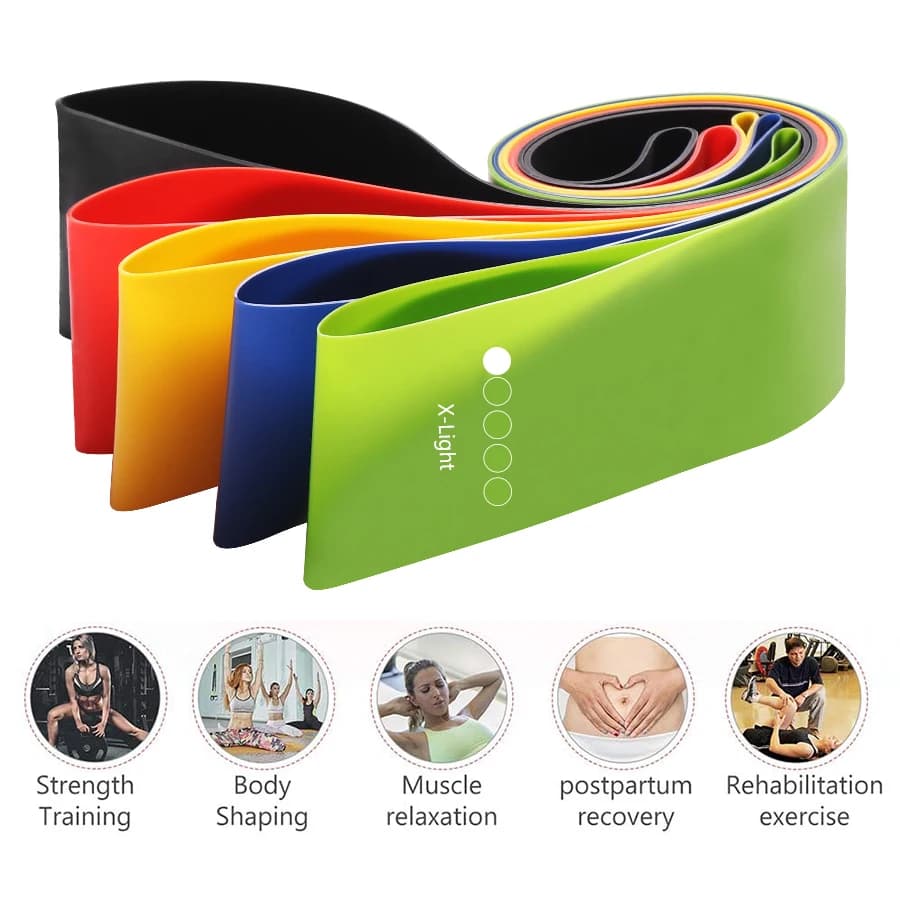 5-Level Resistance Bands Set for Yoga Pilates Home Gym Exercise Fitness Sport Elastic Rubber Bands for Workout Gym Accessories
