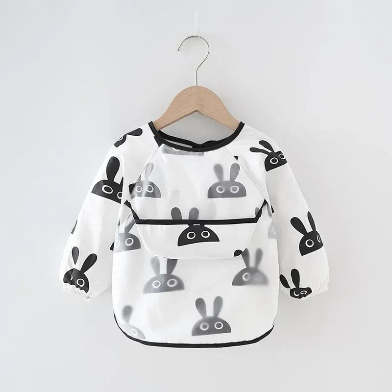 Baby Bibs Waterproof Infant Eating Bib with Pocket Children Drawing Long Sleeve Apron Kid Burp Cloth Boys Girls Bandana Stuff