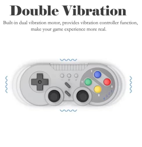 Ergonomic Gray Gaming Controller with Turbo & Motion Vibration Compatible for Switch OLED PC SNES - Motion Controlled Video Game