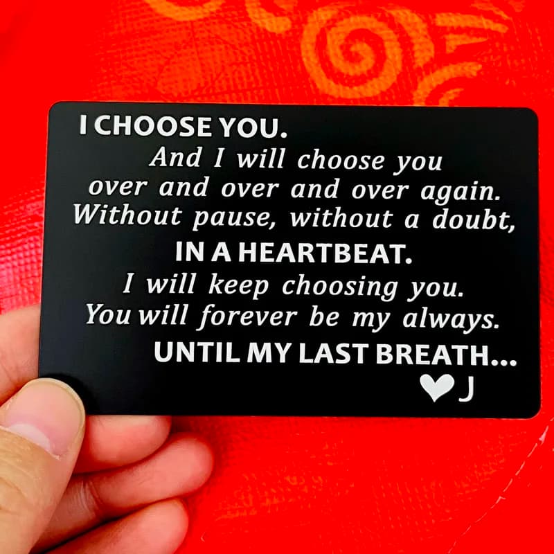 Christmas Gifts for Men Valentines Day Card Valentine Gifts for Husband  I Choose You Groom's Gifts Romantic Gifts for Him
