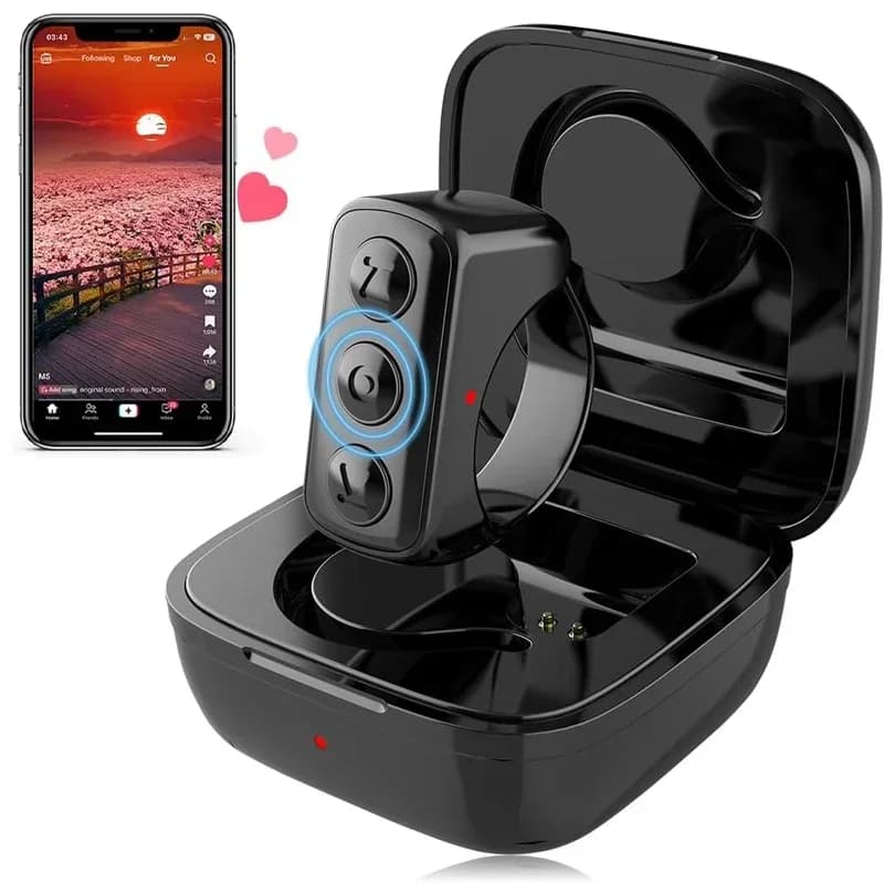 Remote Control for TikTok Page Turner Kindle App Bluetooth Video Recording Remote Scrolling Ring for TIK Tok iPhone iPad iOS