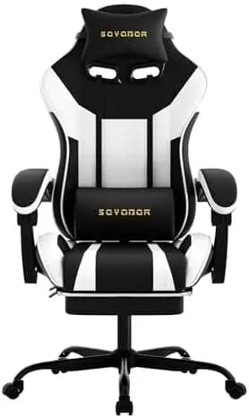 Ergonomic Gaming Chair,A Versatile 3-in-1 Video Game Chair for Work, Study, and Gaming,Features an Adjustable Backrest