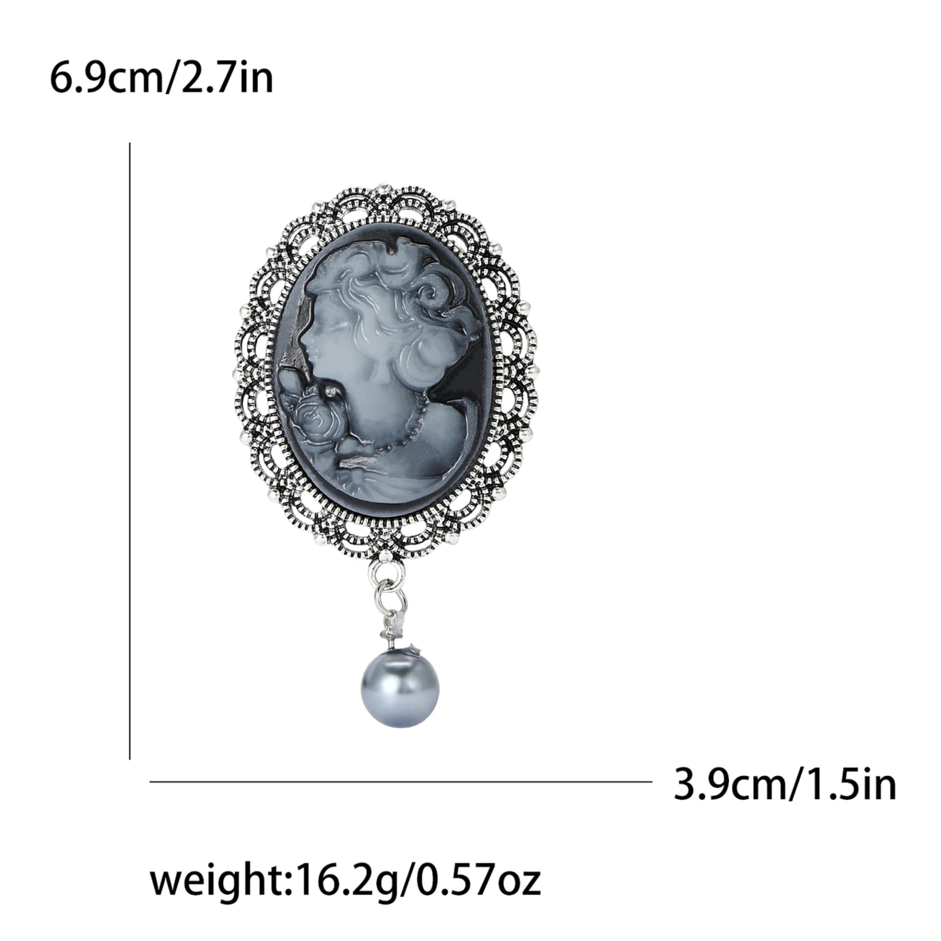 Beaut&Berry Vintage Enamel Pendant Beauty Head Brooches for Women Unisex Figure Pins Casual Party Accessories New Gifts Friends
